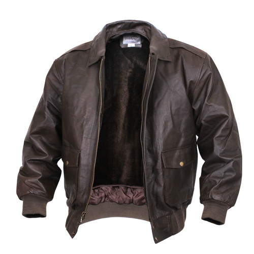 Buy Alpha A-2 Leather Flight Jacket - Brown, Fatigues Army Navy Store