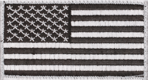 Silver/Black U.S. Flag Velcro Patch - View