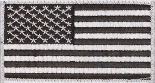 Black/Silver U.S. Flag Velcro Patch - Normal View