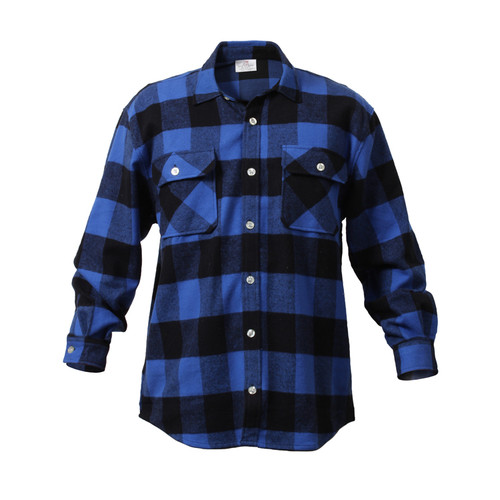 Extra Heavyweight Buffalo Blue Plaid Flannel Shirts - View