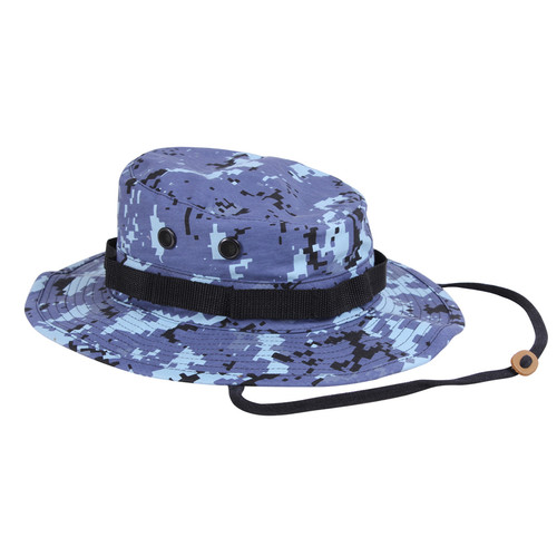 Sky Blue Digital Camo Boonie Hat - Full View