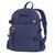 Vintage Navy Blue Canvas Compact Backpack - View