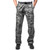 Relaxed Fit Zipper Black Camo BDU Fatigue Pants - Front View