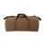 Earth Brown Canvas Travel Shoulder Bag - Front View