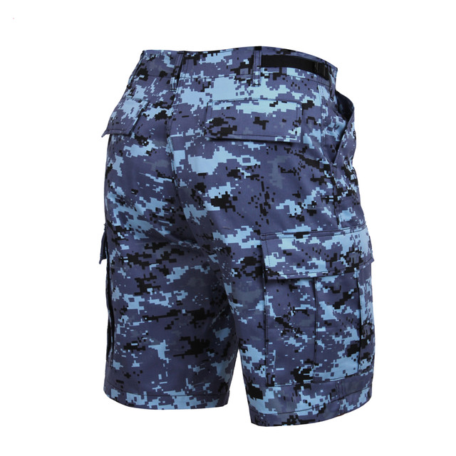 Shop Blue Digital Camo Military Shorts - Fatigues Army Navy