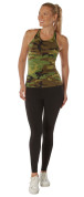 Womens Camo Workout Performance Tank Top - Front View 