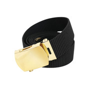 Black Nylon Web Belt W/Brass Buckle 