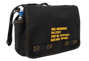 Classic Canvas Messenger Bag With Military Stencil - Side View