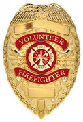 Deluxe Fire Department Badge - Gold View