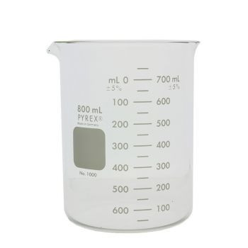 (1000-800) Pyrex Griffin Low Form 800mL Beaker, Graduated, 1/EA