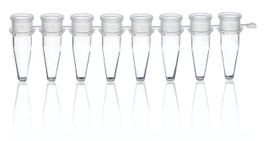 PCR tubes and flat caps, strip of 8 colorless, PP, 250 sets