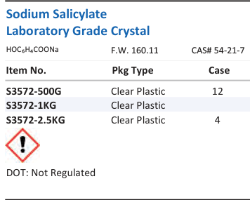 Sodium Salicylate Laboratory Grade Crystal Family Panel