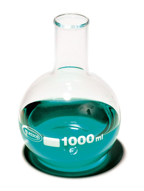 United Scientific® Boiling Flask, Flat Bottom, Borosilicate Glass, 1000 mL, Case