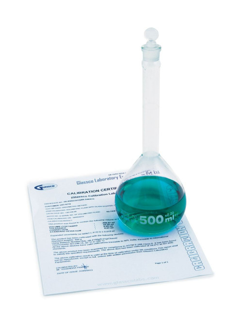 United Scientific® Volumetric Flasks, Class A, With Glass Stopper, Individually Certified, QR, 50 mL