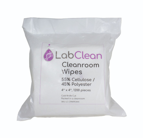 United Scientific® Labclean™ Cleanroom Wipes, 55% Cellulose / 45% Polyester, 12” x 12”, 300/Pack