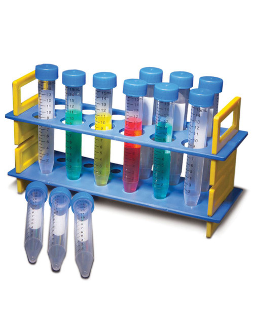 United Scientific® Test Tube Rack Set w/ 15 mL Plastic Tubes