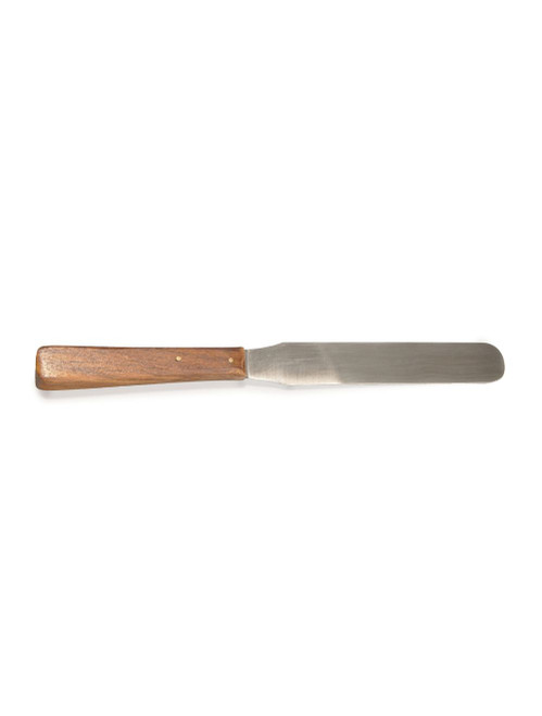 United Scientific® Spatula, Stainless Steel, w/ Wooden Handle, 4" Blade