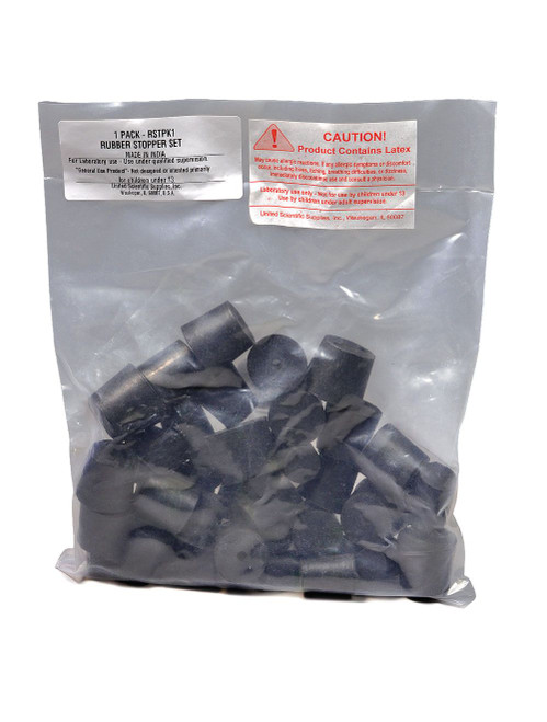 United Scientific® Rubber Stopper Assortment, 1-Hole Sizes,  #00 To #7
