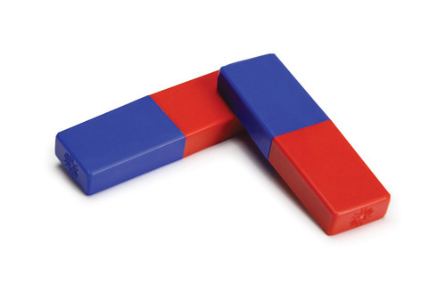 United Scientific® Magnets, Plastic Covered, Red/Blue (Pair) 3" x 1" x 0.5"