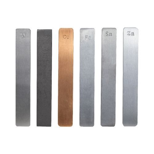 United Scientific® Zinc Flat Electrode Strip, 5" x 3/4" x 1.2mm Thick