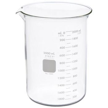 (1000-2L) Pyrex Griffin Low Form 2000mL Beaker, Graduated, 8/cs