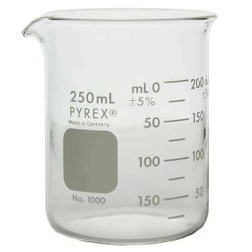 (CN)  Pyrex Griffin Low Form 250mL Beaker, Graduated, 48/cs