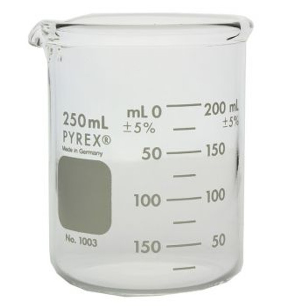 (1003-250) PYREX™ Heavy-Duty Griffin Beakers, 250mL,  48/CS
