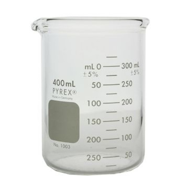 (1003-400) PYREX™ Heavy-Duty Griffin Beakers, 400mL, 48/CS