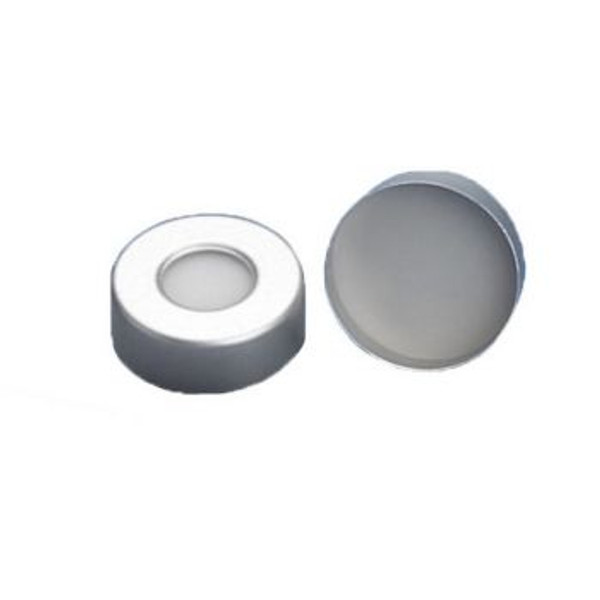 20mm Silver Seal with 0.125in PTFE/Silicone Liner, Case of 10 Packs