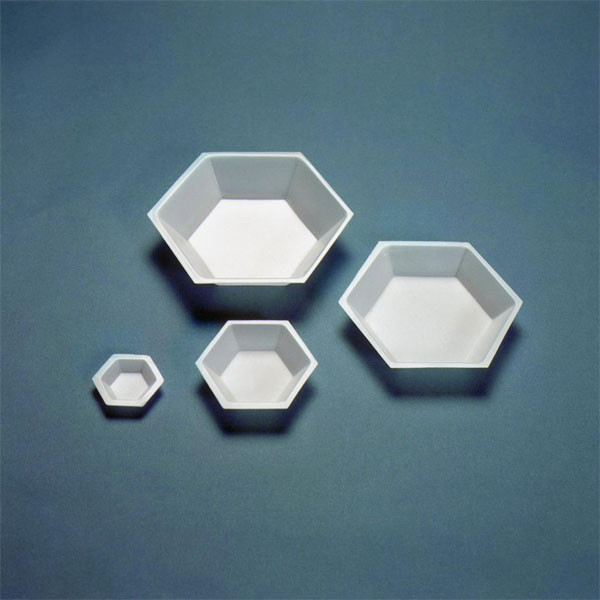Hexagonal Polystyrene Weighing Dishes (Anti-Static) Large 4-3/4"o.d. X 7/8"d, 200ml Cap. 100/PK