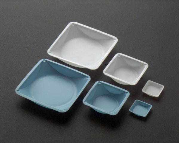 Square Polystyrene Weighing Dishes (Anti-Static)Natural 1-5/8" top i.d. x 5/16"d  100/PK