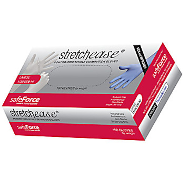 Stretchease®, Powder Free, Nitrile Exam Gloves, 9.5 in, Medium, 1000/CS