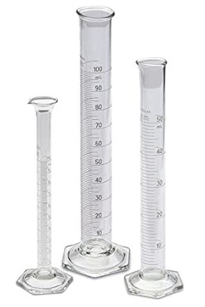 (3024-SET) Corning Pyrex Single Metric Scale 3/PC Set, (10, 50,100ml) Graduated Cylinder, Td,  1/PK