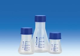Erlenmeyer Flasks, PP, with screw caps, PP, 1000mL, pack of 4