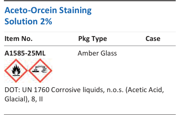 Aceto-Orcein Staining Solution 2% Family Panel