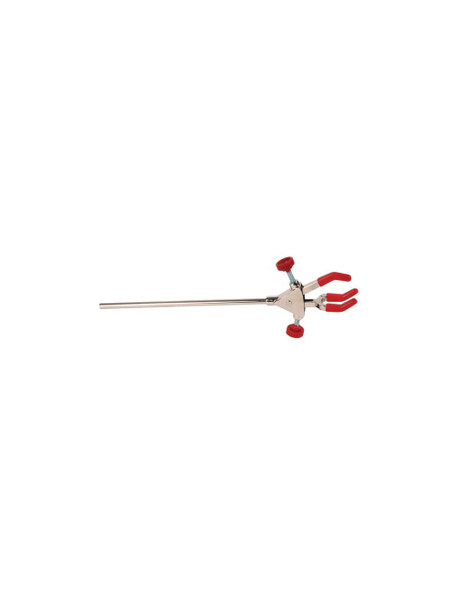 United Scientific® 3-Prong Extension Clamp, With Rod, Pvc Coated Grips