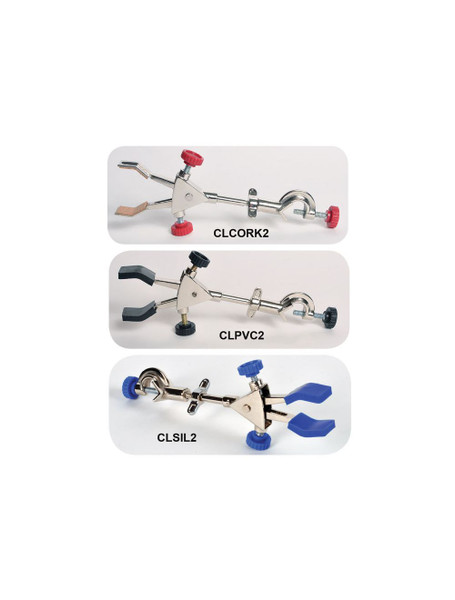 United Scientific® 2-Prong Burette Clamp With Boss Head, Pvc Coated Grips