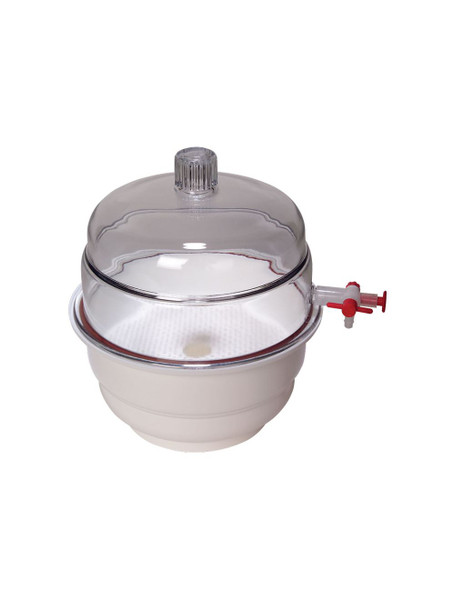 United Scientific® Desiccator, Vacuum, White Base, PP/PC, 12"