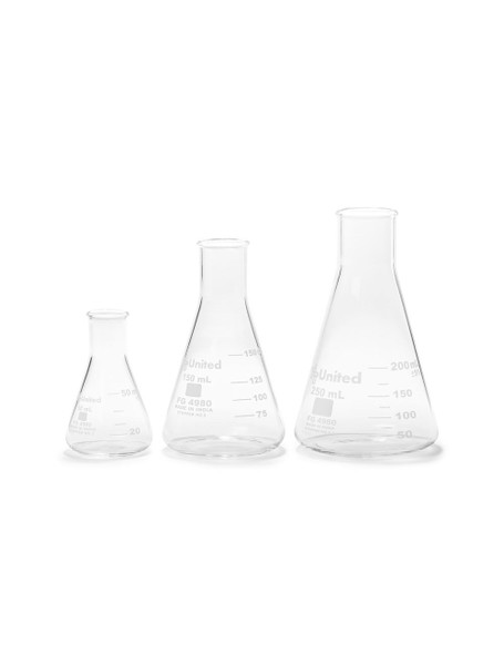 United Scientific® Glass Erlenmeyer Flasks, Set Of 3