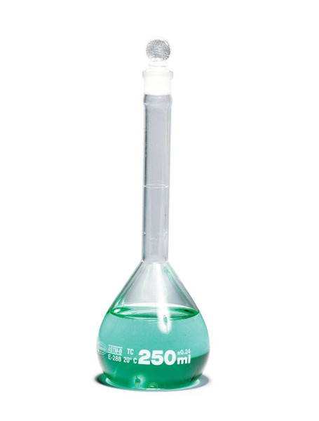 United Scientific® Volumetric Flask, Class B, Glass Stopper, 200 mL