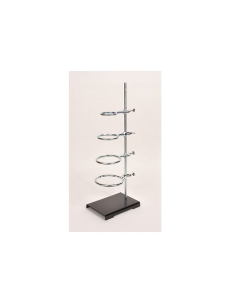 United Scientific® Support Stand/Ring Set, 6" x 9" Base, 24" Rod, With 4 Rings (3", 4", 5", & 6")
