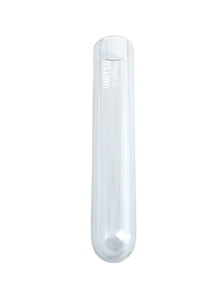 United Scientific® Test Tube w/Out Rim, Borosilicate Glass, 25 x 200mm, Case
