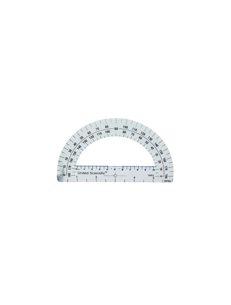 United Scientific® Protractor, Plastic, 15 cm