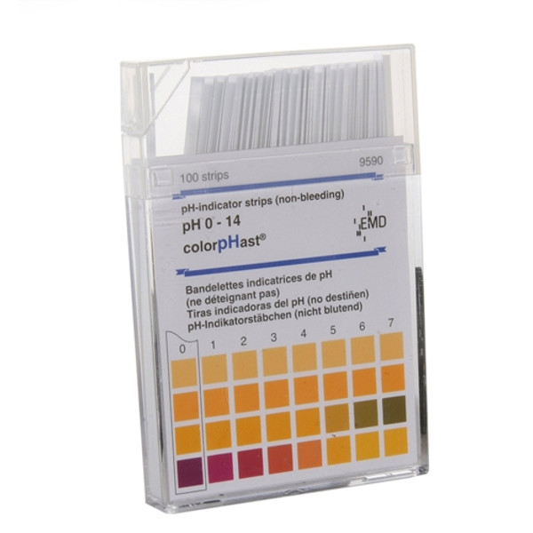 (EM)ColorpHast 9590-3 Test Strips, 0-14 pH (Box of 100)