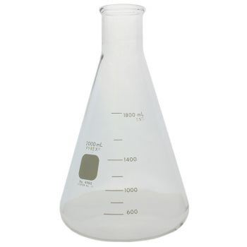 (4980-2L) Pyrex 2L Narrow Mouth Erlenmeyer Flasks with Heavy Duty Rim, 1/EA