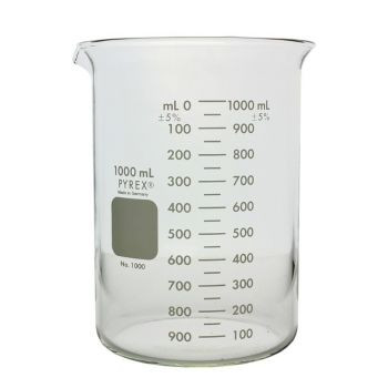 (1000-1L) Pyrex Griffin Low Form 1000mL Beaker, Graduated, 6/pk