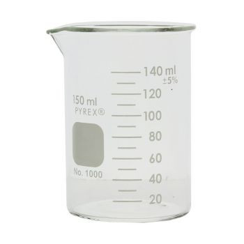 Pyrex Griffin Low Form 150mL Beaker, Graduated, 48/cs