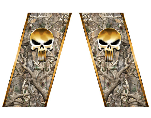 EXPUNISHCAMO-3 Gold Punisher Skull Camouflage Truck Bed Decals 