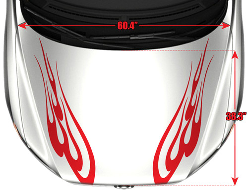 5126-H Hood Comet Flame Graphic Decal