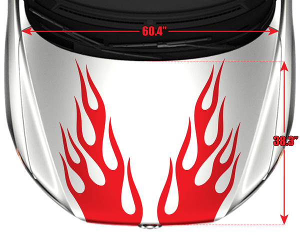5112-H Hood Flame Graphic Decal